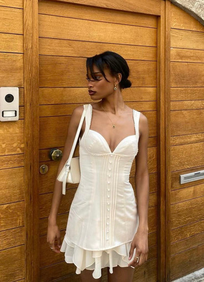 Sexy Ivory Strapless Sleeveless Mini Party Dress Homecoming Dress HZ1024