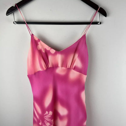 Vintage Pink Floral Ruffle Strap Short Ball Gown Evening Dress HZ1024