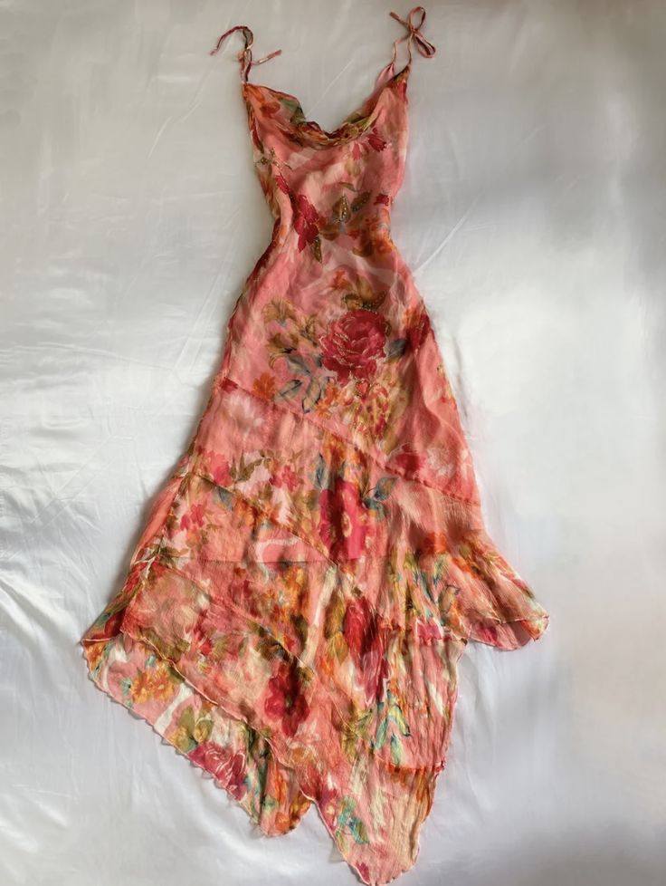 Vintage Print Spaghetti Strap Irregular Skirt Ball Gown Evening Dress HZ1024
