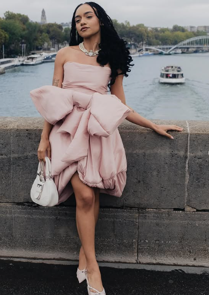 Chic Pink Strapless Bow Irregular Skirt Short Prom Dress Evening Gown HZ1024