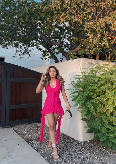 Halter Neck Low Neck Sleeveless Ruffle Mini Prom Dress Party Dress HZ1024