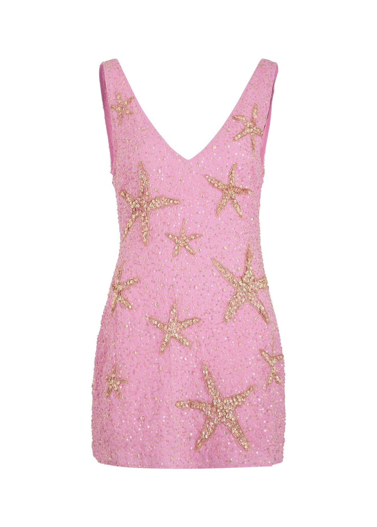 Shiny Pink Sleeveless Star Sequin Short Party Dress Homecoming Dress HZ1024