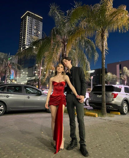 Simple Burgundy Satin Bodycon Sleeveless Mini Birthday Party Dress Homecoming Dress HZ1024