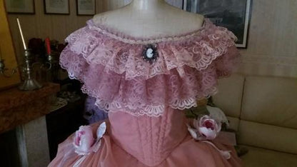 Vintage French Palace Lace A-line Long Prom Dress Evening Dress HZ1024