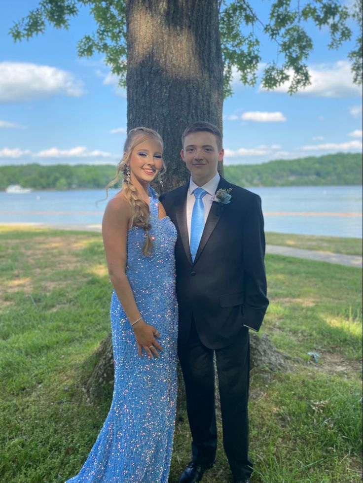 Shiny Blue One Shoulder Sequined Long Prom Dress Evening Dress HZ1024
