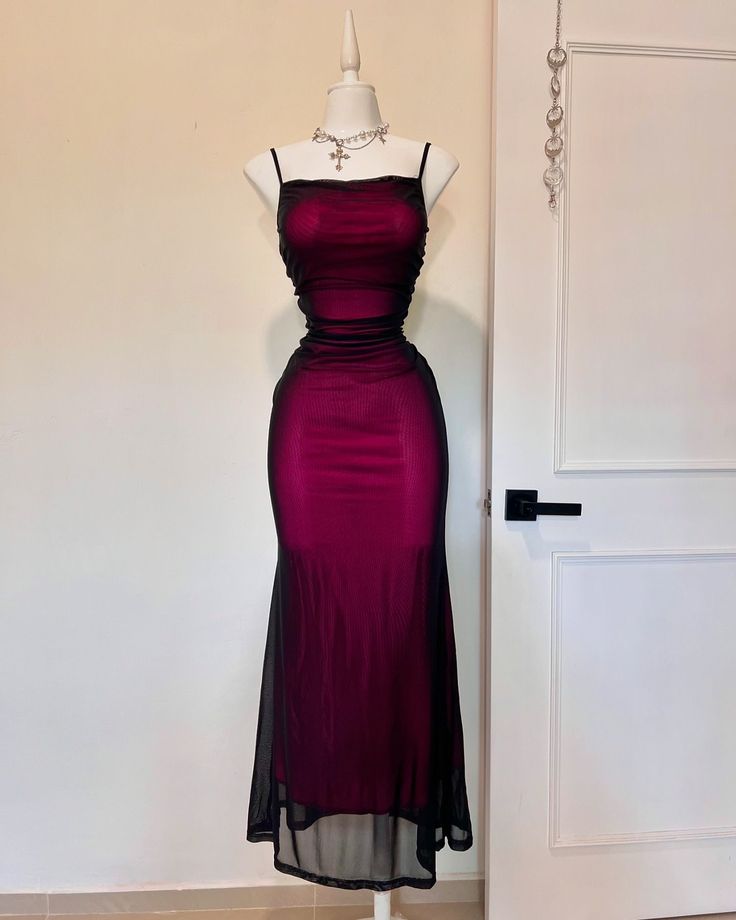 Sexy Burgundy Strapless Mermaid Tulle Long Prom Dress Evening Dress HZ1024