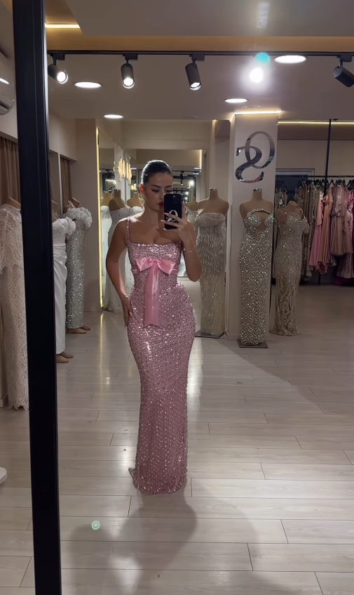 Pink Sheath Long Prom Dresses Elegant Dress for Event