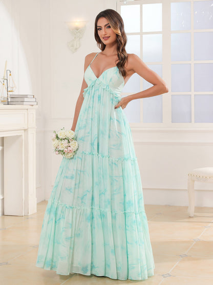 Empire Chiffon Tiered Skirt Max Bohemian Dresses Minty Cloud