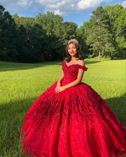 Elegant Long Prom Dresses Red Ball Dress C2062