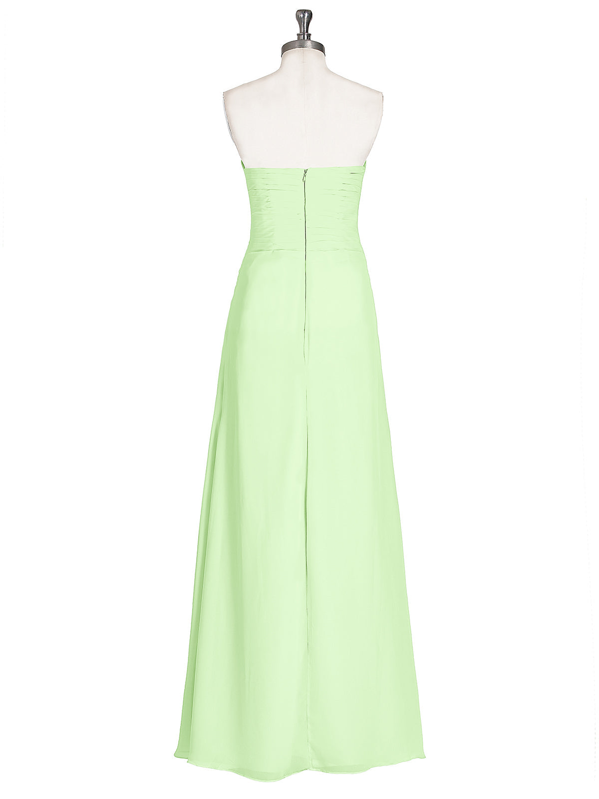Strapless Sweetheart Neck Dress with Slit-Sage