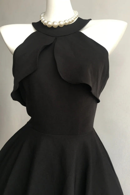 girlhomeshops-Black Strapless Simple Homecoming Chiffon Dress gh5739