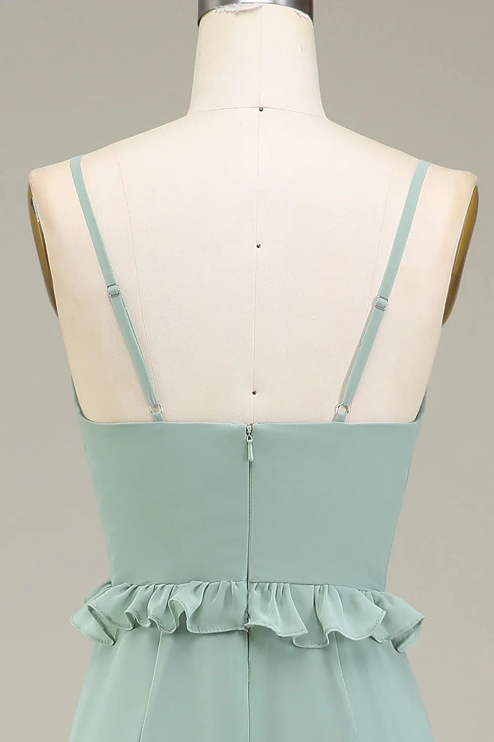 A-Line V-Neck Chiffon Bridesmaid Dress With Ruffles