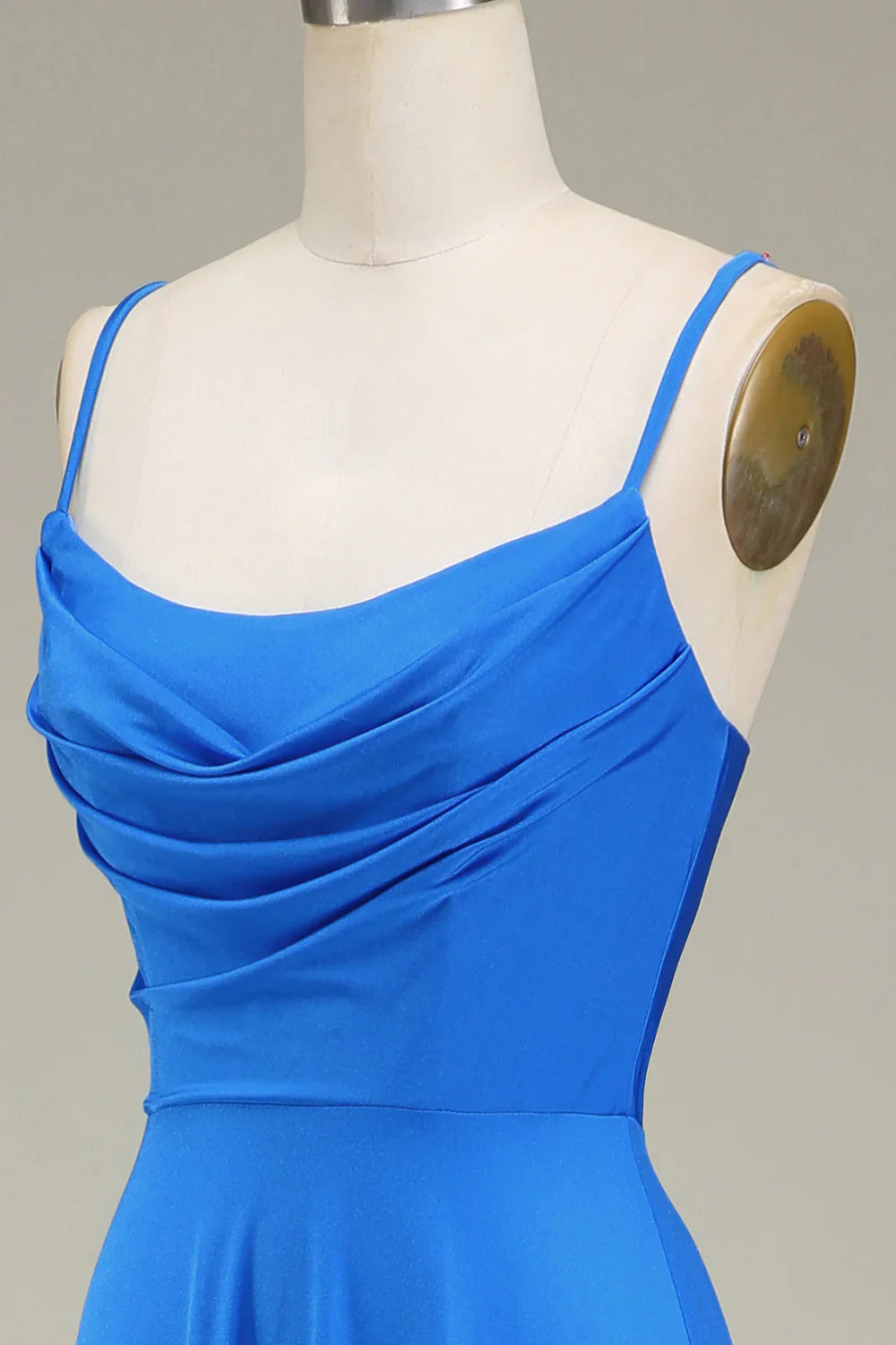 Spaghetti Straps A-Line Prom Bridesmaid Dresses With Pleated