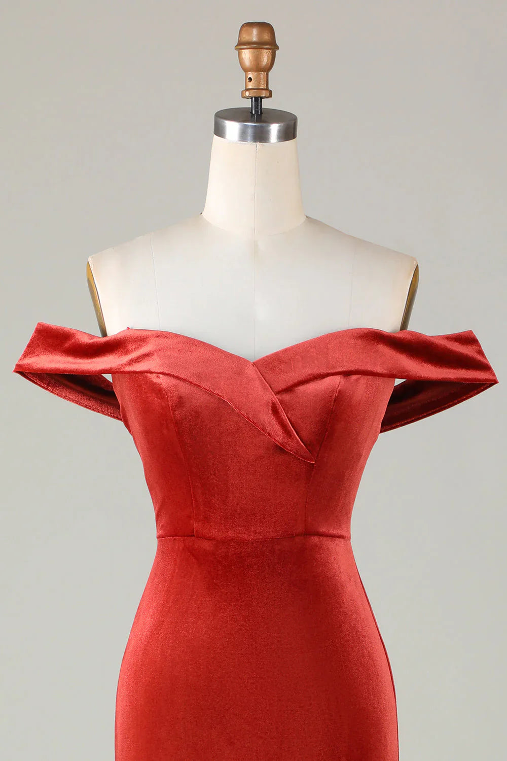 Velvet Off The Shoulder Bridesmaid Dress