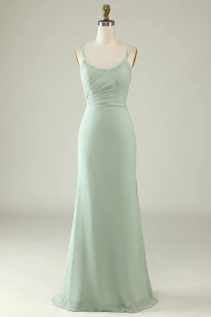 A-Line Mermaid Draped Bridesmaid Dress
