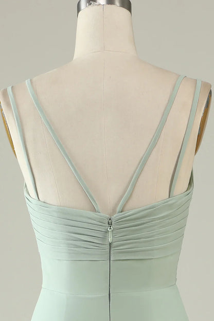 A-Line Mermaid Draped Bridesmaid Dress