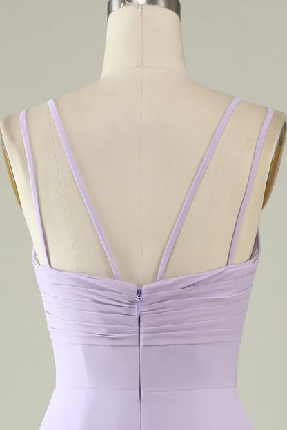A-Line Mermaid Draped Bridesmaid Dress