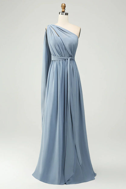Convertible Chiffon A Line Long Bridesmaid Dress