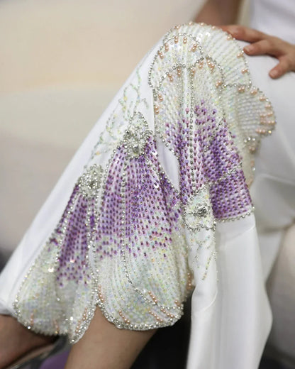 Vintage Butterfly Design Beaded One-shoulder Mermaid Long Prom Dress Evening Dress HZ1024
