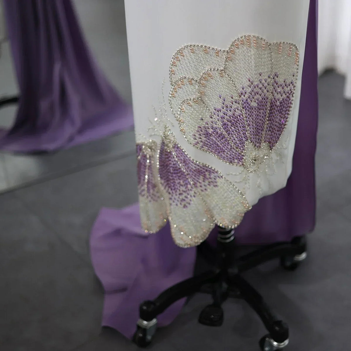 Vintage Butterfly Design Beaded One-shoulder Mermaid Long Prom Dress Evening Dress HZ1024