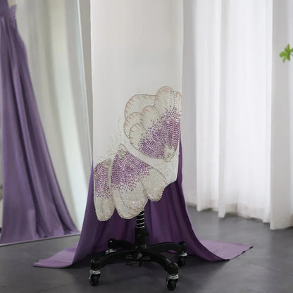 Vintage Butterfly Design Beaded One-shoulder Mermaid Long Prom Dress Evening Dress HZ1024