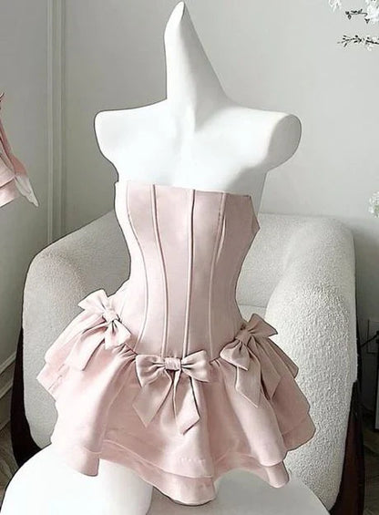 Aimishang Elegant Evening Gown Strapless A Line Mini Homecoming Dress Sweet Party Dress