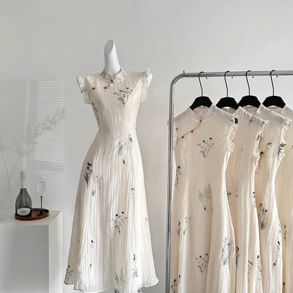 New Chinese Style Retro Embroidered Vacation Dress Party Dress cc3061