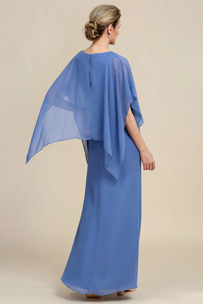 Sparkly Beaded Batwing Sleeves Mother of the Bride Dress