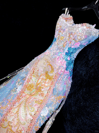 Gorgeous Sparkling Sweetheart Beaded Sequined Embroidery Design Elegant Mermaid Prom Dress Evening Dress HZ1024