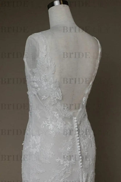 Amazing V-neck Appliques Mermaid Wedding Dress