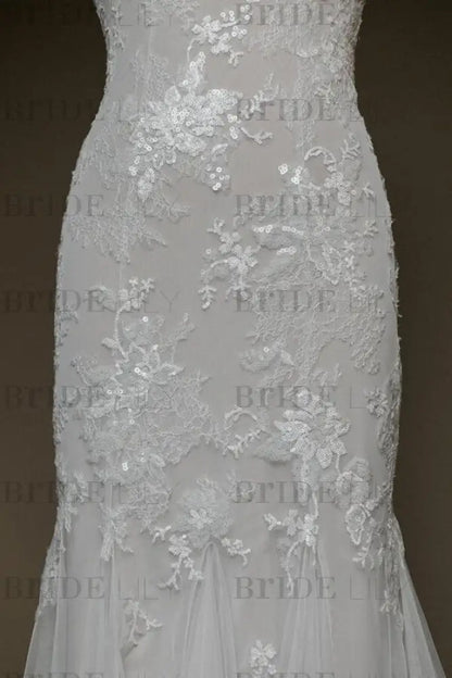 Amazing V-neck Appliques Mermaid Wedding Dress