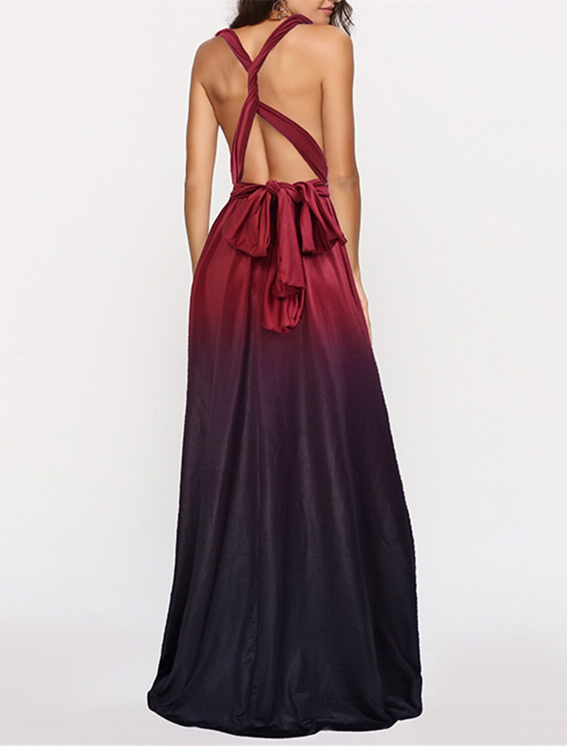 A-Line Bridesmaid Dress V Neck Sleeveless Elegant Floor Length Spandex with Ruching