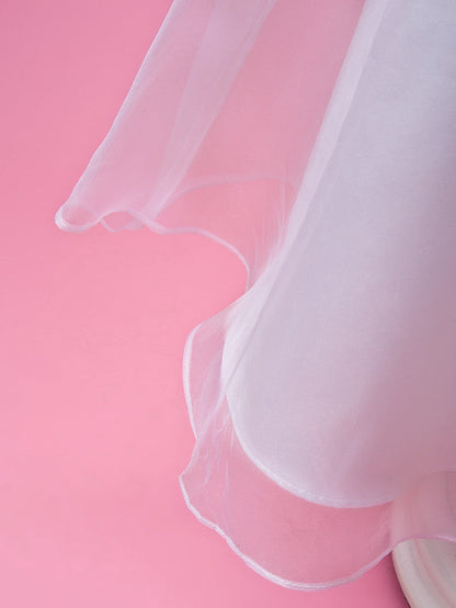 Beautiful A-Line Satin Sleeveless Jewel Flower Girl Dress with Buttons