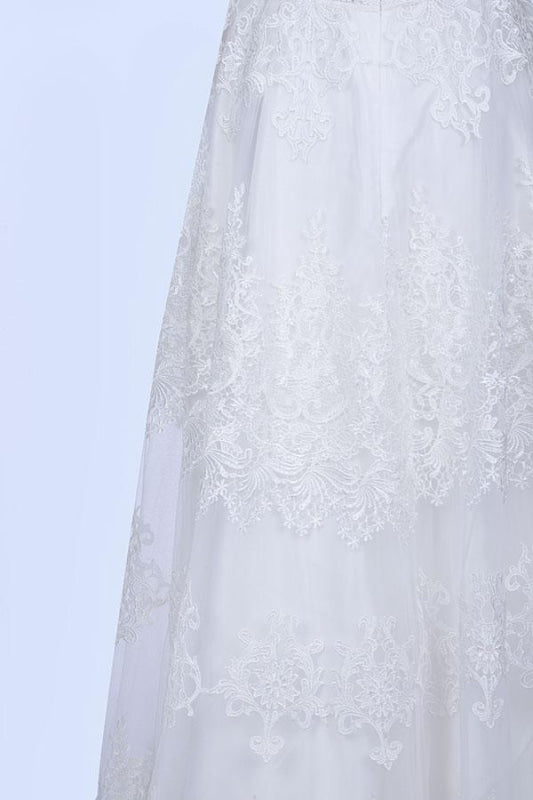 Best Cap Sleeve V-neck Sweep Train Wedding Dress