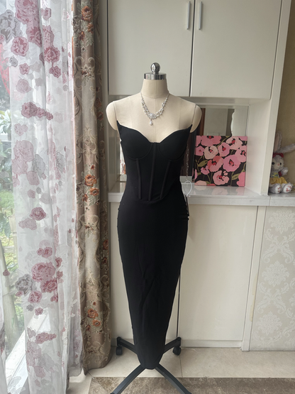 Chic Sheath Evening Gown Strapless Party Dress Ankle Length Formal Dress HZ1024