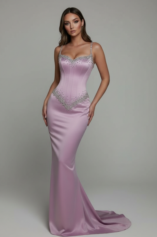 Black Beaded Straps Prom Dress Long Sweetheart Formal Dress