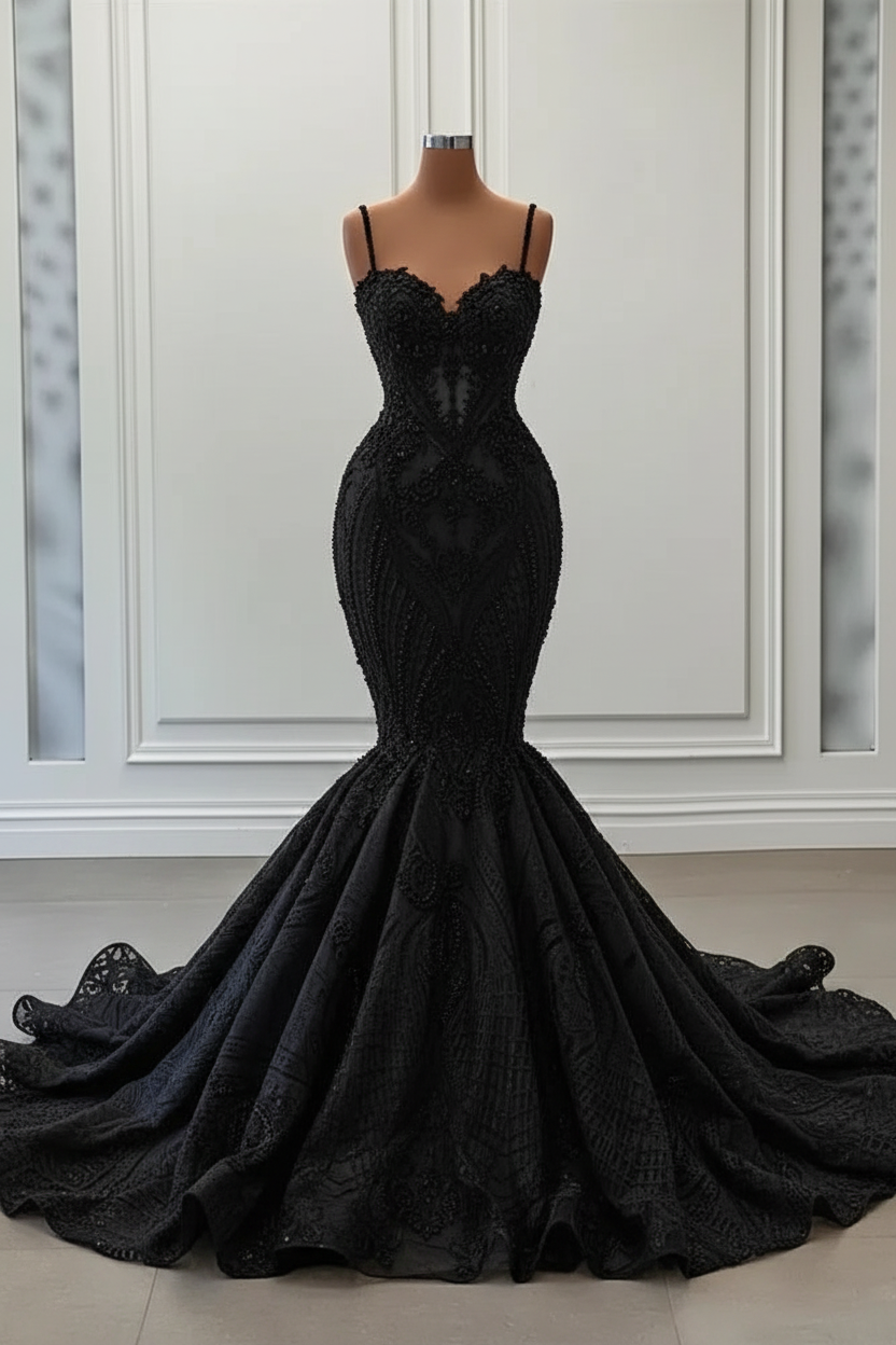 Charming Sleeveless Spaghetti Straps Mermaid Wedding Dress with Ruffles