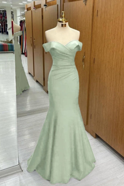 Black Off-the-shoulder Sweetheart Sleeveless Long Mermaid Prom Dress