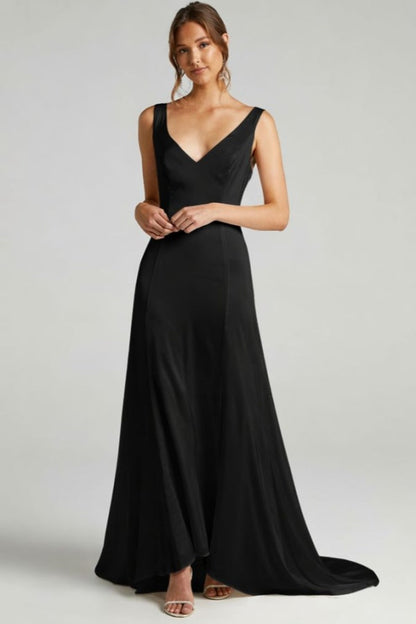 White Simple Wedding Dress A-Line V-Neck Sleeveless Backless Chiffon Bridal Dresses