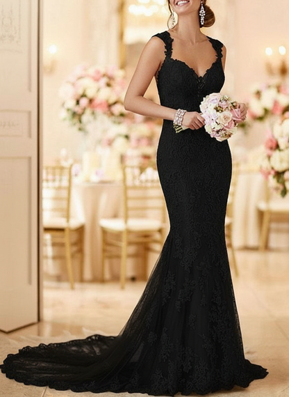 Backless Wedding Bridal Gowns Mermaid Sleeveless Lace Bridal Gowns