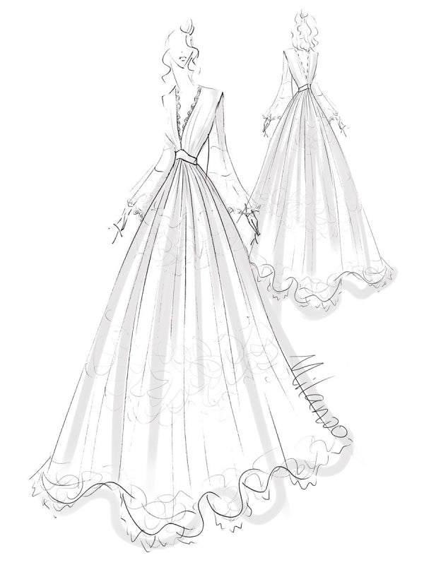 Boho Wedding Dresses A Line Deep V Neck Lace Chiffon Beach Bridal Gowns