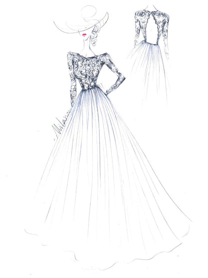 Jewel Neck Boho Wedding Dresses Long Sleeve A Line Chffion Beach Bridal Dress