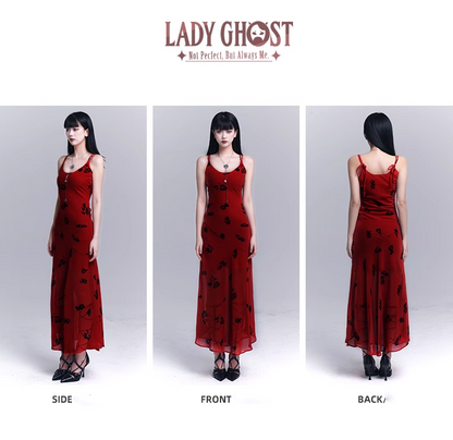 Simple Fashion Floral Pattern Design Spaghetti Strap Dress HZ1024
