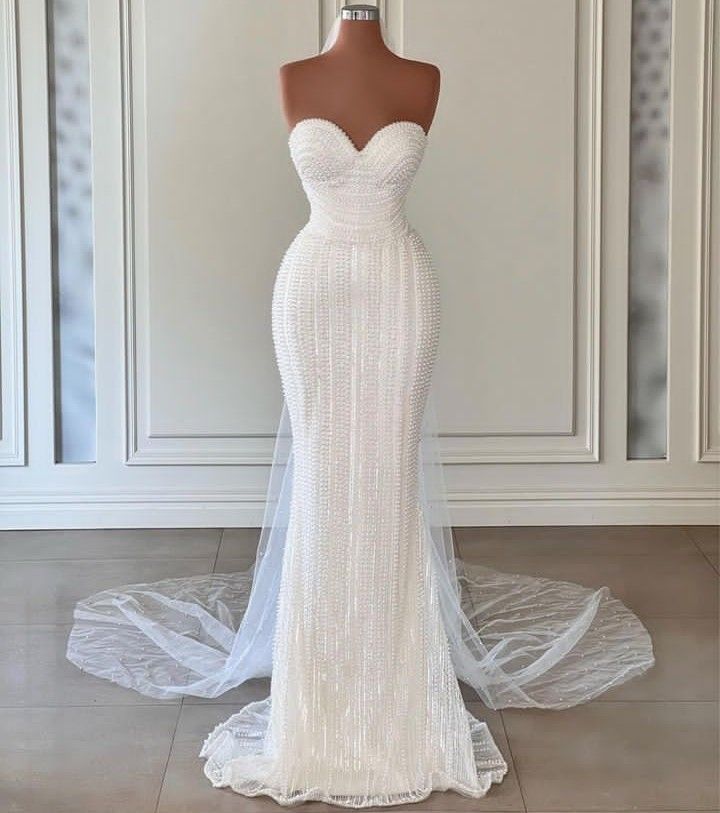 White, Luxurious, Elegant, And Exquisite Long Evening Gown/Wedding Dss/Bridreal Gown gh6873