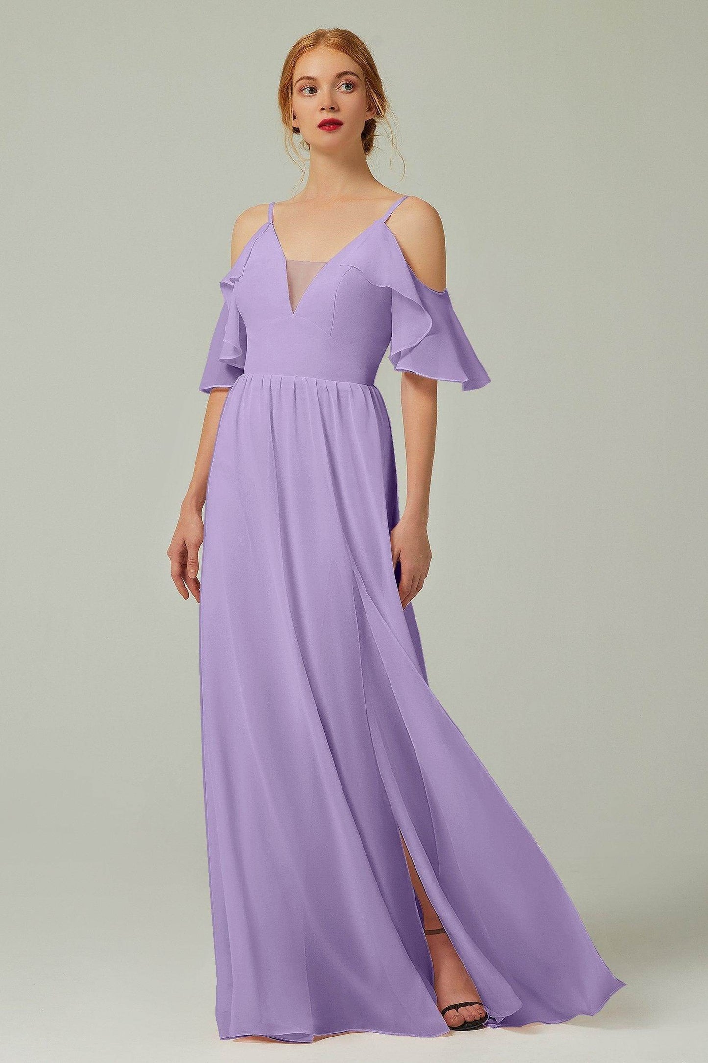 A-Line Floor Length Chiffon Bridesmaid Dress CB0236