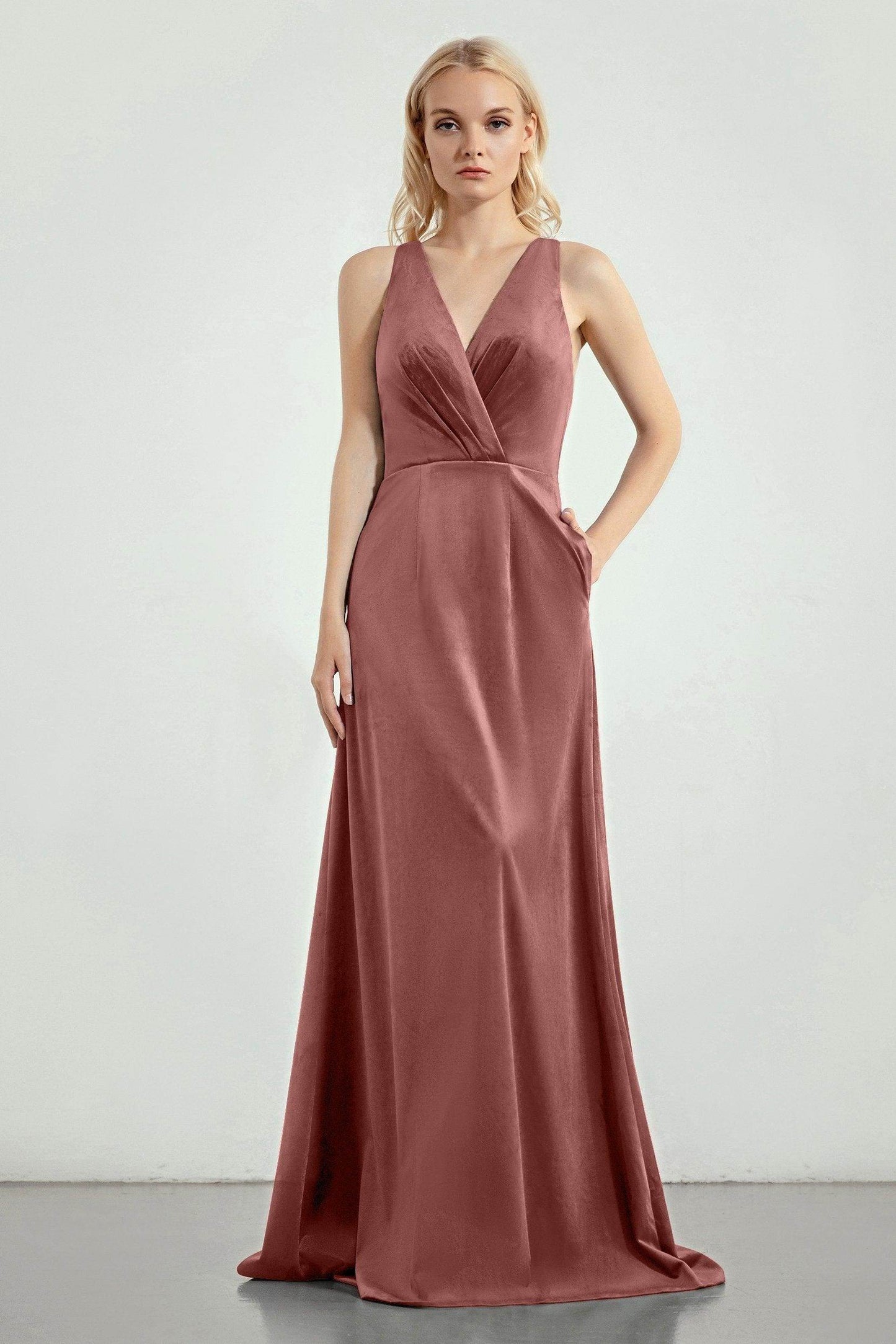 A-Line Sweep-Brush Train Bridesmaid Dress Formal Dresses CB0276