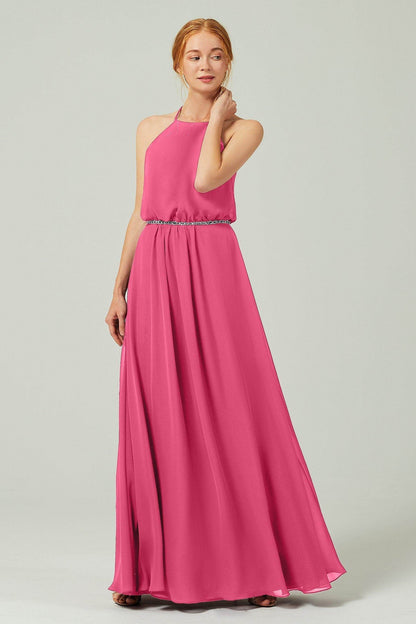 A-Line Floor Length Chiffon Bridesmaid Dress CB0292