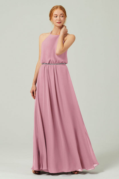 A-Line Floor Length Chiffon Bridesmaid Dress CB0293