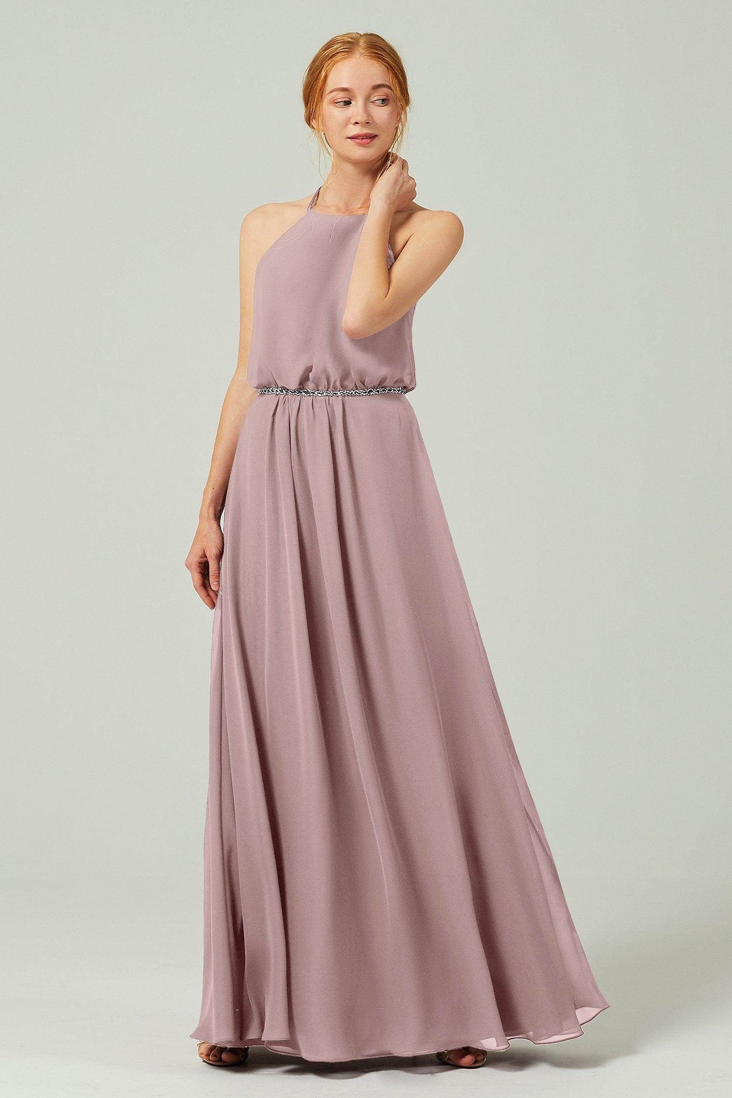 A-Line Floor Length Chiffon Bridesmaid Dress CB0292