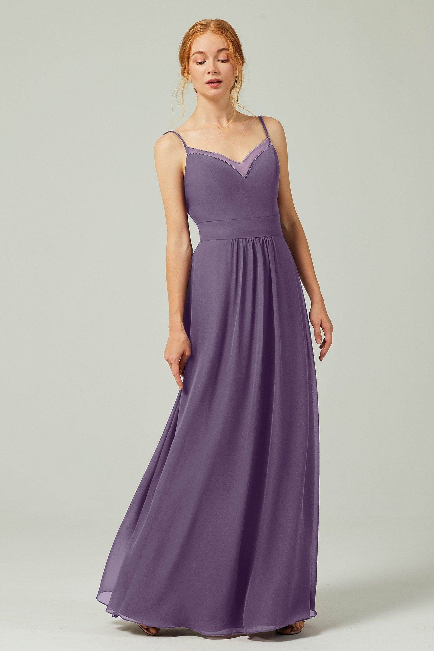 A-Line Floor Length Chiffon Bridesmaid Dress CB0293